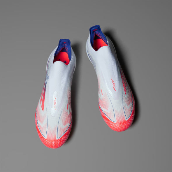 adidas F50 + FG Firm Ground Soccer Cleat White/Solar Red/Lucid Blue
