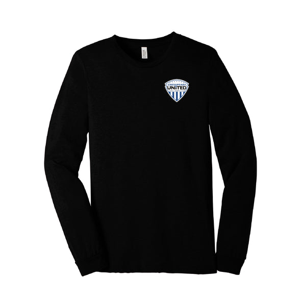 Chesapeake United SC Competitive Crest Long Sleeve Triblend T-Shirt in Black - Youth/Adult