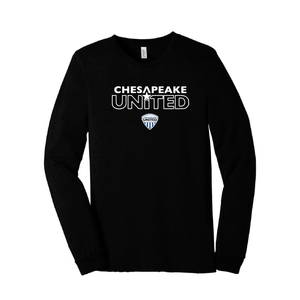 Chesapeake United SC Competitive Duel Long Sleeve Triblend T-Shirt in Black - Youth/Adult