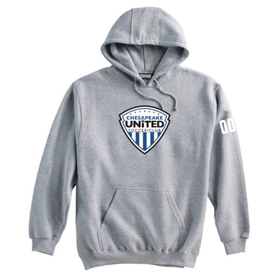 Chesapeake United SC Competitive Shield Pennant Super 10 Hoodie Grey