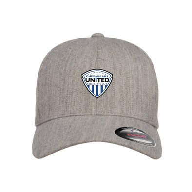 Chesapeake United SC Advanced Flexfit Wool Blend Fitted Cap Heather Grey