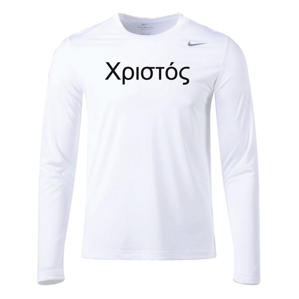 Christos FC Greek Lettering Nike Legend Long Sleeve Shirt White