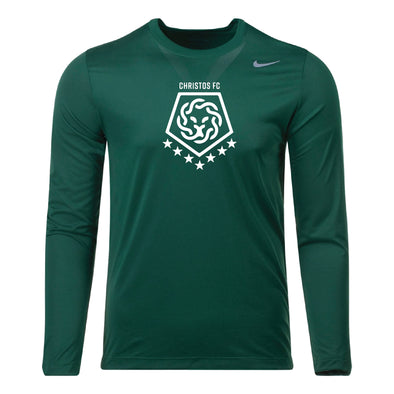 Christos FC Lion Head Nike Legend Long Sleeve Shirt Dark Green