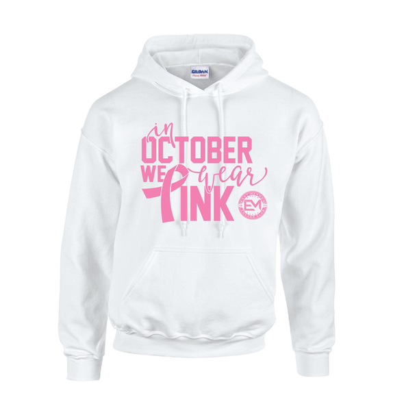 EMSC Competitive Awareness October We Wear Pink Hoodie- White