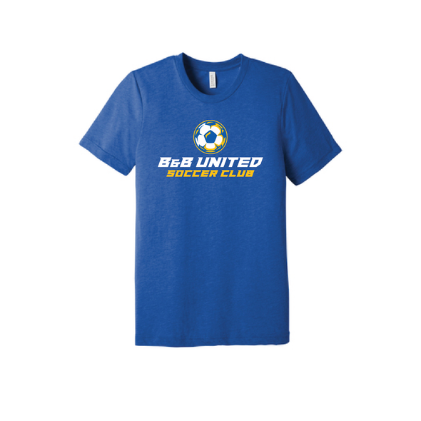 B & B United Soccer Club Logo Bella + Canvas Short Sleeve Triblend T-Shirt Royal