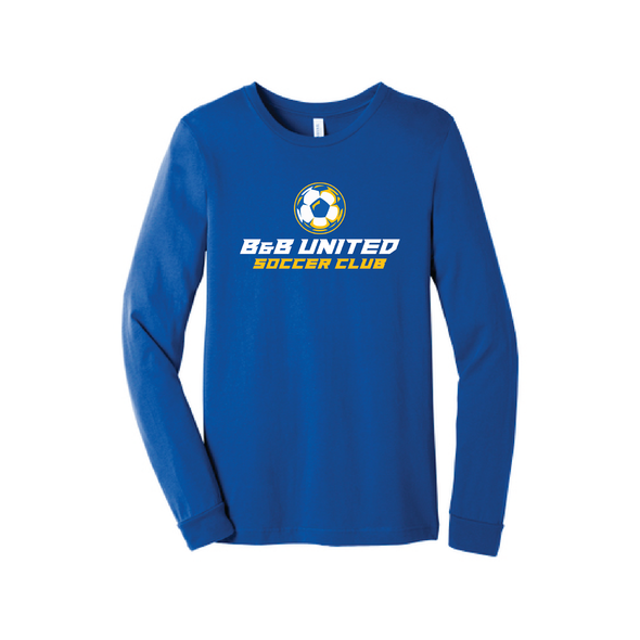 B & B United Soccer Club Bella + Canvas Long Sleeve Triblend T-Shirt Royal