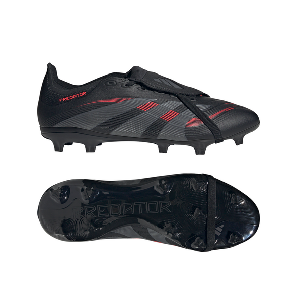 adidas Predator League FT FG Firm Ground Soccer Cleat -Core Black/Grey Four/Lucid Red