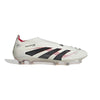 adidas Predator Elite Laceless FG Firm Ground Soccer Cleat - Off White/ Core Black/ Pure Ruby