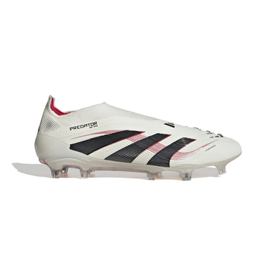 adidas Predator Elite Laceless FG Firm Ground Soccer Cleat - Off White/ Core Black/ Pure Ruby