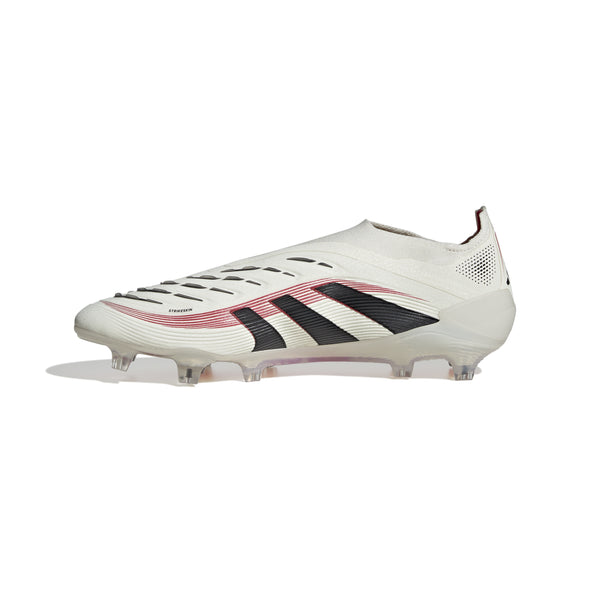 adidas Predator Elite Laceless FG Firm Ground Soccer Cleat - Off White/ Core Black/ Pure Ruby