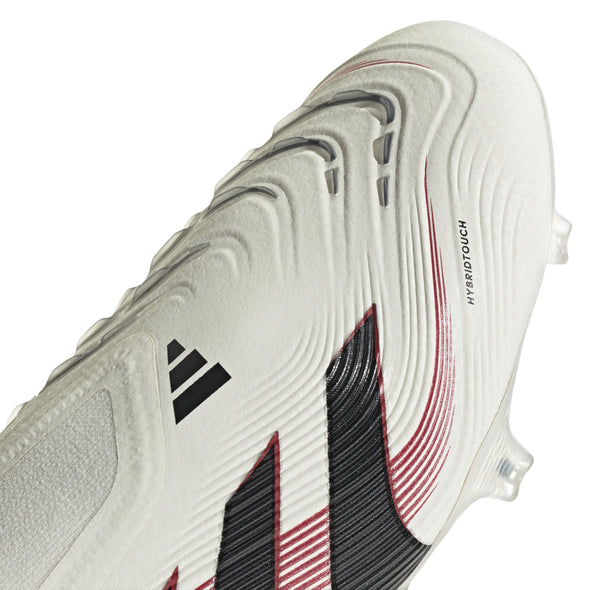 adidas Predator Elite Laceless FG Firm Ground Soccer Cleat - Off White/ Core Black/ Pure Ruby