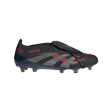 adidas Predator Elite Fold Tounge FG Firm Ground Soccer Cleat - Core Black / Grey Four / Lucid Red