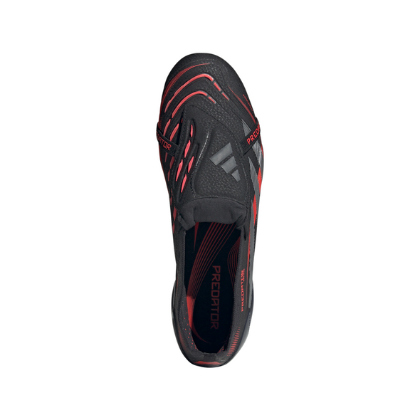 adidas Predator Elite Fold Tounge FG Firm Ground Soccer Cleat - Core Black / Grey Four / Lucid Red