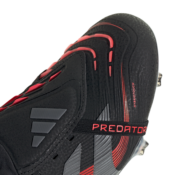 adidas Predator Elite Fold Tounge FG Firm Ground Soccer Cleat - Core Black / Grey Four / Lucid Red