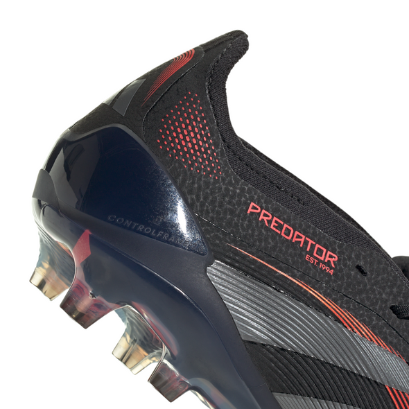 adidas Predator Elite Fold Tounge FG Firm Ground Soccer Cleat - Core Black / Grey Four / Lucid Red