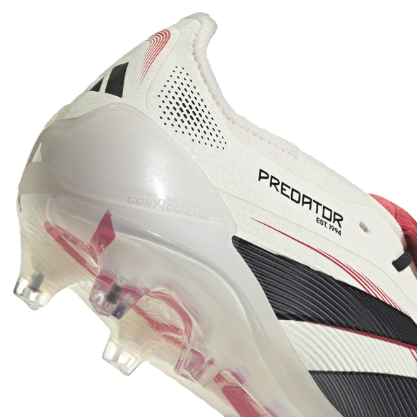 adidas Predator Elite FT FG Firm Ground Soccer Cleat - Off White/ Core Black/ Pure Ruby