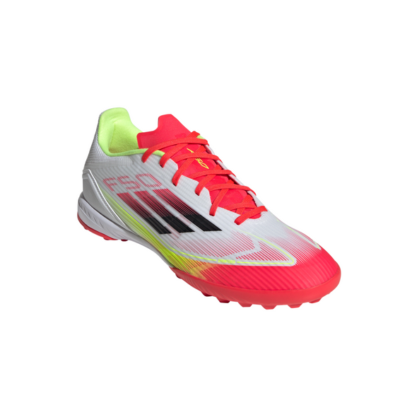 adidas F50 League TF  Turf Soccer Cleats- Cloud White/Core Black /Solar Yellow