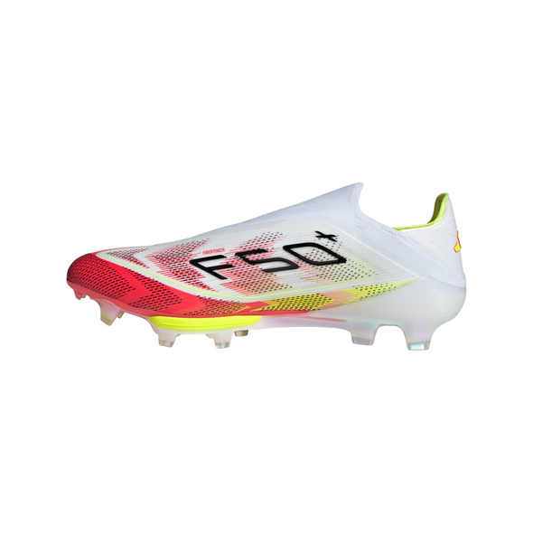 adidas F50 + FG Firm Ground Soccer Cleat- Cloud White / Core Black / Solar Yellow