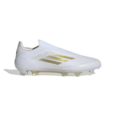 adidas F50 Elite Laceless FG Firm Ground Soccer Cleat - Cloud White / Gold Metallic / Cloud White