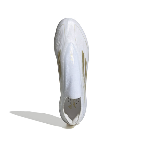 adidas F50 Elite Laceless FG Firm Ground Soccer Cleat - Cloud White / Gold Metallic / Cloud White