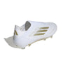 adidas F50 Elite Laceless FG Firm Ground Soccer Cleat - Cloud White / Gold Metallic / Cloud White