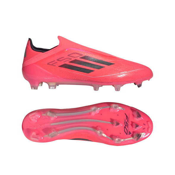 adidas F50 Elite Laceless FG Firm Ground Soccer Cleat - Turbo/ Aurora Black/ Platinum Metallic