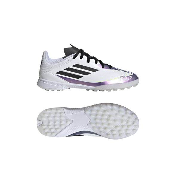 adidas F50 League Junior TF Messi- White / Core Black/ Unity Purple