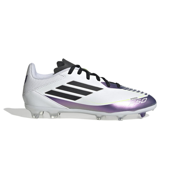 adidas F50 League FG/MG Junior Messi-White/Cloud Black/ Unity Purple