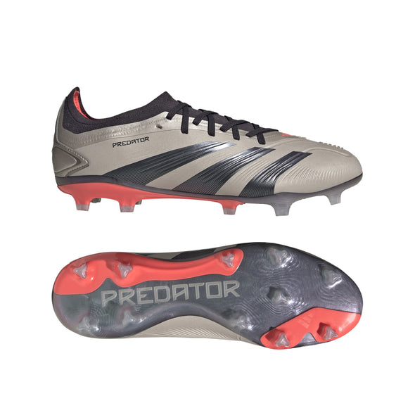 adidas Predator Pro FG Firm Ground Soccer Cleat - Platin Metallic/ Aurora Black/ Turbo