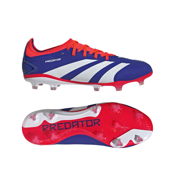 adidas Predator Pro FG Firm Ground Soccer Cleat -  Cloud White / Solar Red / Lucid Blue