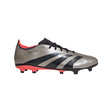 adidas Predator League FG Firm Ground Soccer Cleat - Platinum Metallic / Aurora Black / Turbo