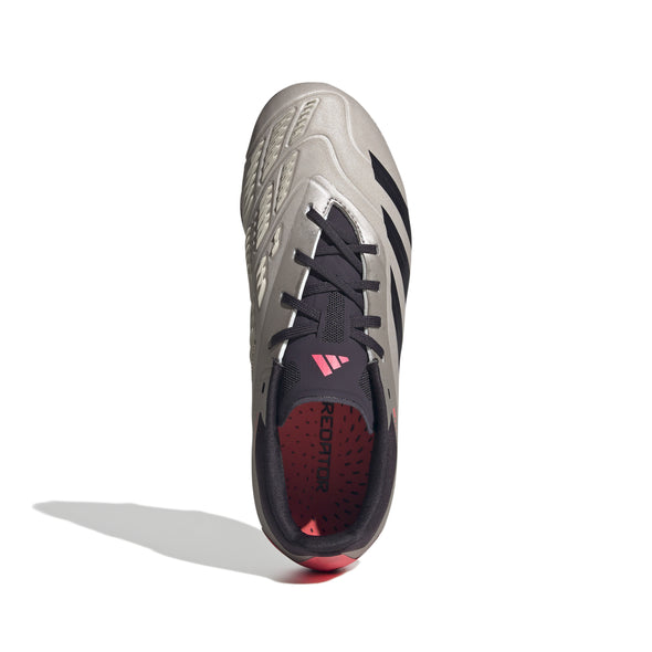 adidas Predator Elite FG Junior Firm Ground Soccer Cleat - Platin Metallic/ Aurora Black/ Turbo