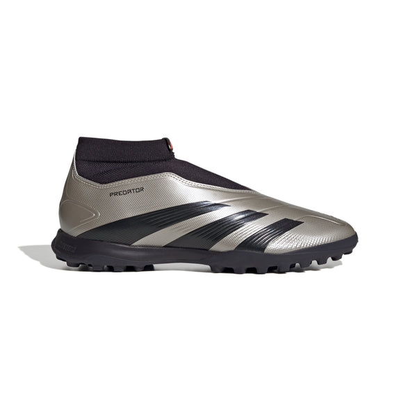 adidas Predator League Laceless Turf Soccer Cleat - Platin Metallic/ Aurora Black/ Turbo