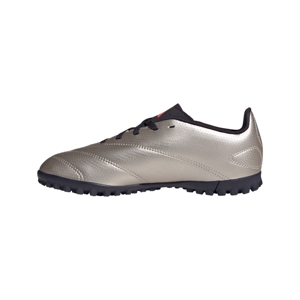 adidas Predator Club TF Turf Junior Soccer Shoes- Platin Metallic/ Aurora Black/ Turbo