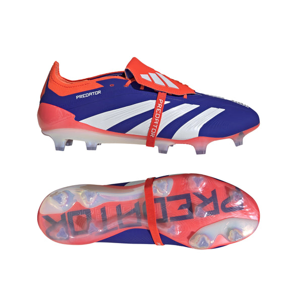 adidas Predator Elite Fold Tounge FG Firm Ground Soccer Cleat - Lucid Blue / Cloud White / Solar Red