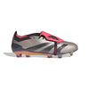 adidas Predator Elite Fold Tounge FG Firm Ground Soccer Cleat - Platinum Metallic/ Aurora Black/ Turbo