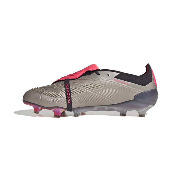 adidas Predator Elite Fold Tounge FG Firm Ground Soccer Cleat - Platinum Metallic/ Aurora Black/ Turbo