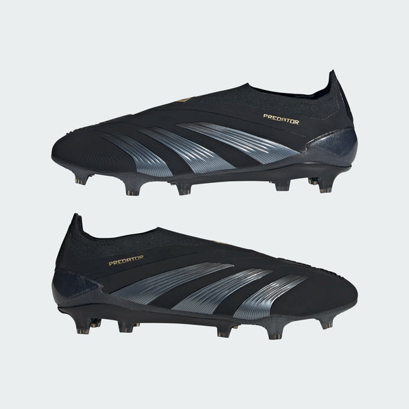 adidas Predator Elite Laceless FG Firm Ground Soccer Cleat - Core Black/Carbon/Gold Metallic