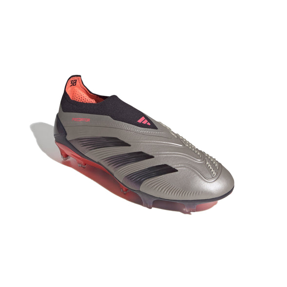 adidas Predator Elite Laceless FG Firm Ground Soccer Cleat - Platin Metallic/ Aurora Black/ Turbo