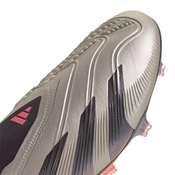 adidas Predator Elite Laceless FG Firm Ground Soccer Cleat - Platin Metallic/ Aurora Black/ Turbo