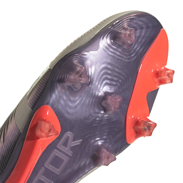 adidas Predator Elite Laceless FG Firm Ground Soccer Cleat - Platin Metallic/ Aurora Black/ Turbo