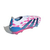 adidas Predator Elite Laceless FG Firm Ground Soccer Cleat - White/ Solar Blue/ Solar Pink