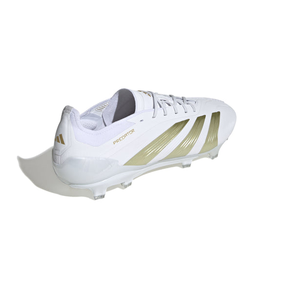 adidas Predator Elite FG Firm Ground Soccer Cleat -Cloud White / Gold Metallic / Cloud White