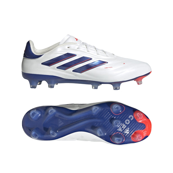 adidas Copa Pure 2 Elite FG Firm Ground Soccer Cleat -Cloud White / Lucid Blue / Solar Red