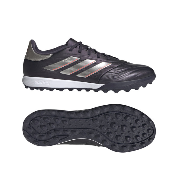 adidas Copa Pure 2 League TF Turf Soccer Cleat - Aurora Black/ Platin Metallic/ Turbo