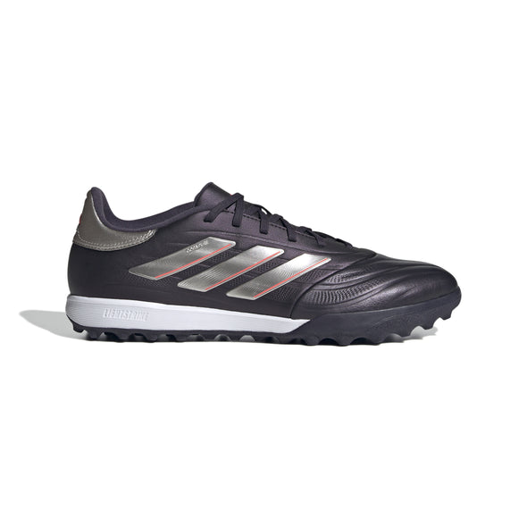 adidas Copa Pure 2 League TF Turf Soccer Cleat - Aurora Black/ Platin Metallic/ Turbo