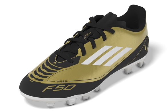 adidas F50 Club FxG J Messi - Gold Metallic/Cloud Black/ White