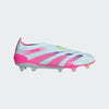 adidas Predator Elite Laceless FG Firm Ground Soccer Cleat - Almost Blue/ Lucid Pink/ Semi Solar Yellow