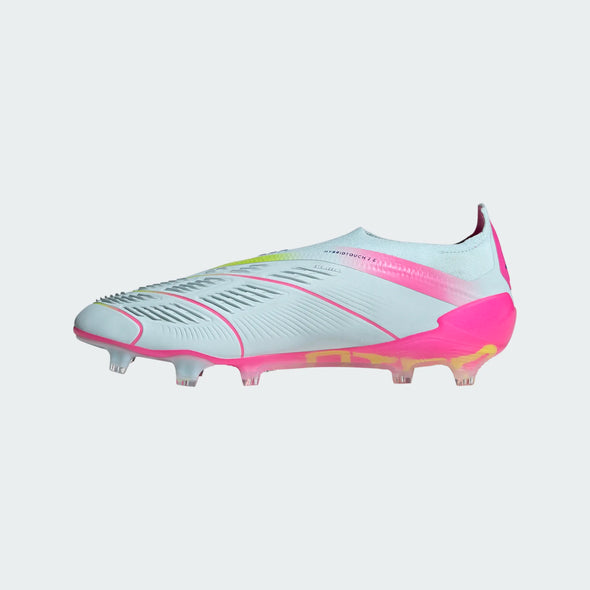 adidas Predator Elite Laceless FG Firm Ground Soccer Cleat - Almost Blue/ Lucid Pink/ Semi Solar Yellow