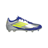 adidas F50 League Messi FG Firm Ground Soccer Cleats- Silver Metallic/Solar Yellow/Lucid Blue